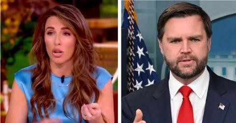 Split photo of Alyssa Farah Griffin and J.D. Vance