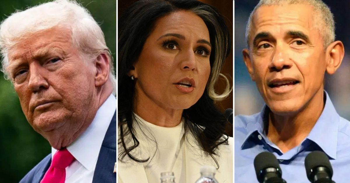 photo of Donald Trump, Tulsi Gabbard and Barack Obama