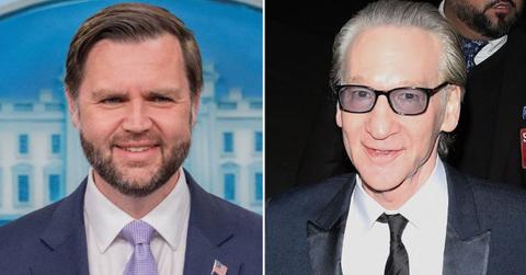 split image of JD Vance and Bill Maher