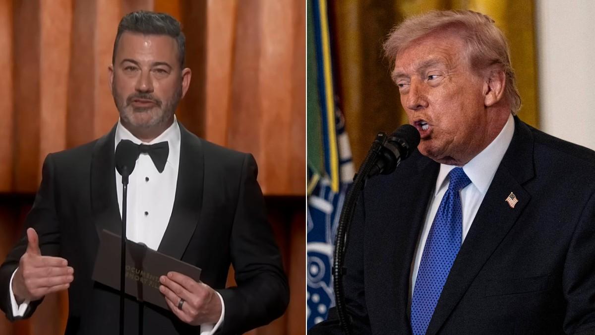 split of Jimmy Kimmel and Donald Trump. 