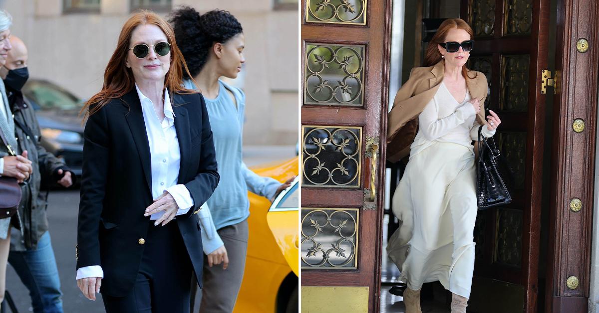 julianne moore filming at the sharper set pp