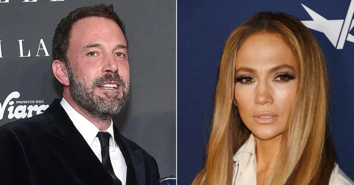 Photo of Ben Affleck; picture of Jennifer Lopez.