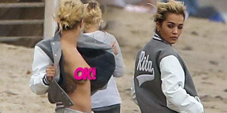 rita ora topless beach photoshoot