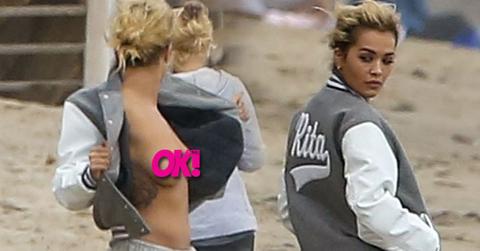rita ora topless beach photoshoot