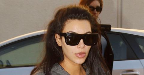 Kim Kardashian arrives at the gym for a workout in Los Angeles, California