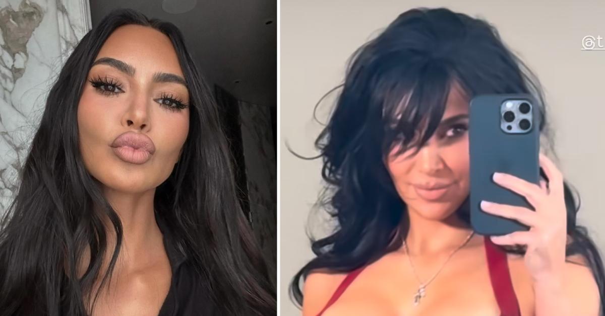 Two photos of Kim Kardashian