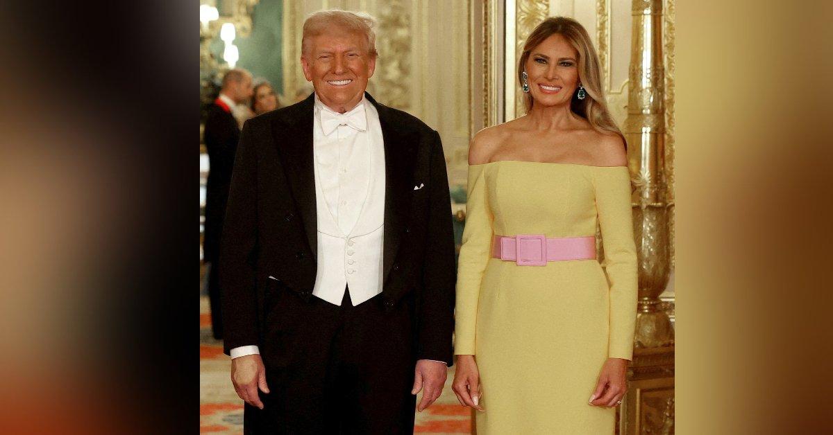Photo of President Donald Trump tried cover the bruise on his hand with makeup while attending a state banquet at Windsor Castle.