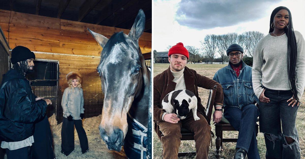 Photo of Madonna with Akeem Morris and a picture of Madonna's two sons with one of their sisters.