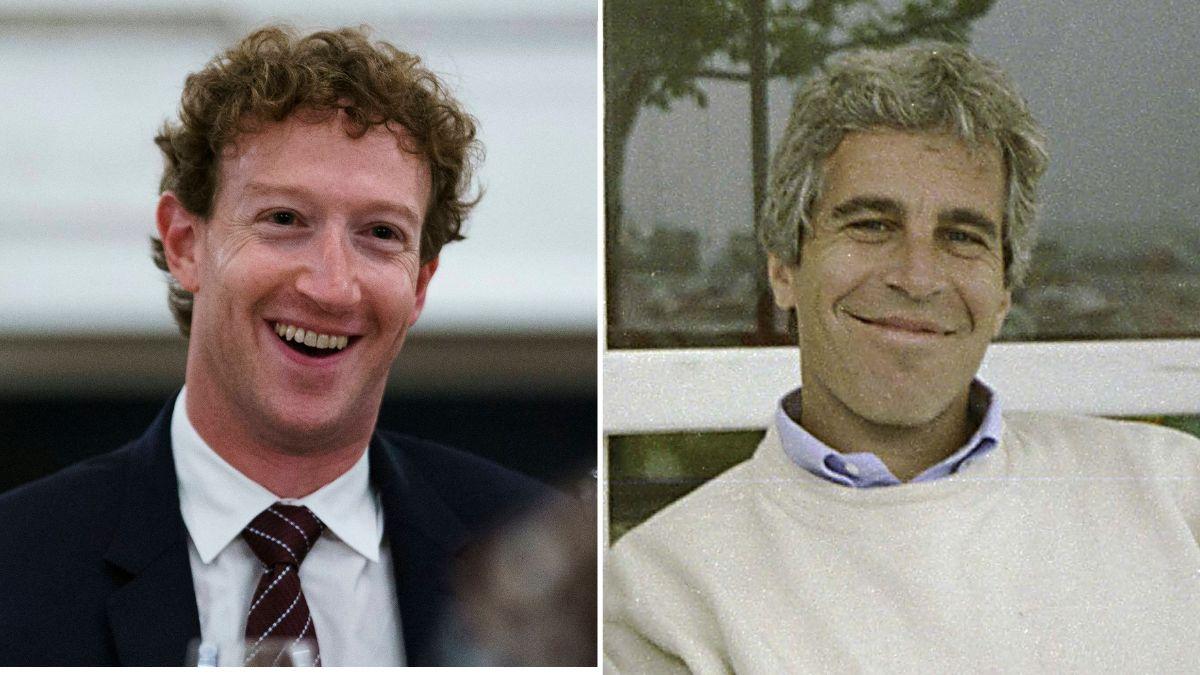 split image of Mark Zuckerberg and Jeffrey Epstein