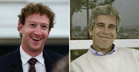 split image of Mark Zuckerberg and Jeffrey Epstein