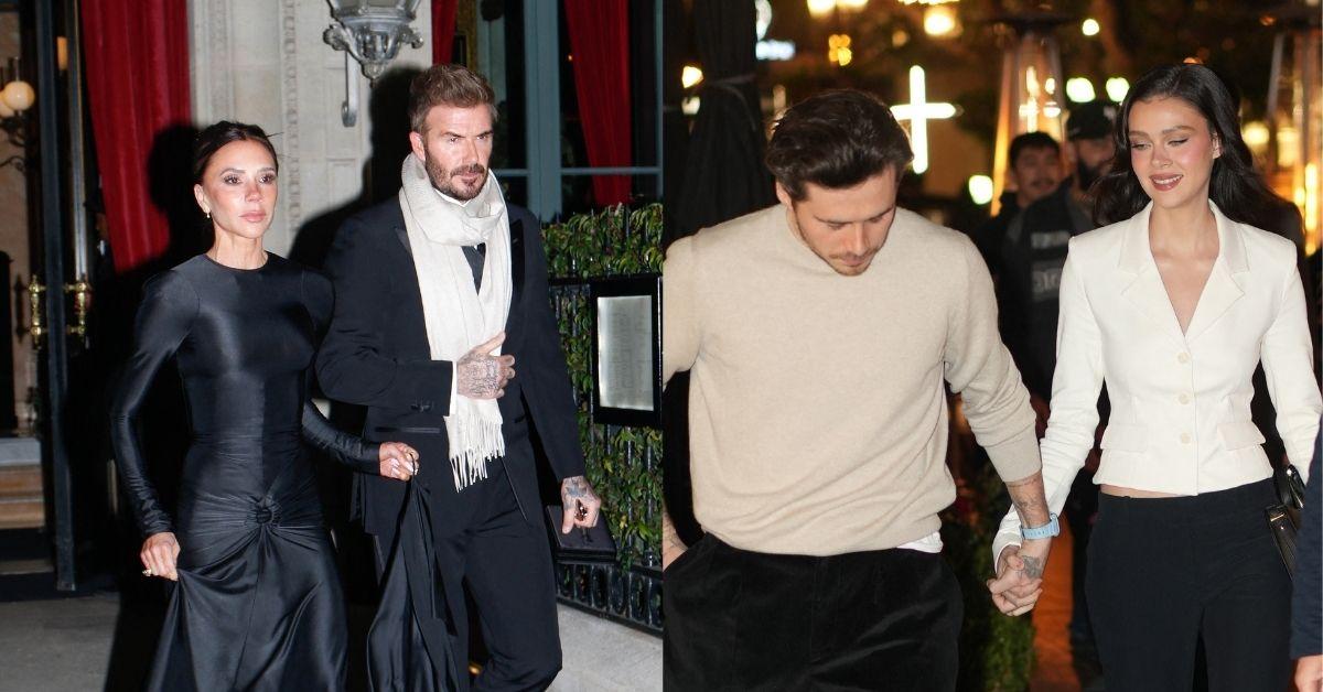 Composite photos of David and Victoria Beckham, and Brooklyn Beckham and Nicola Peltz