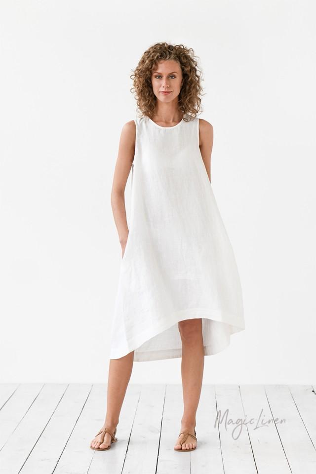 linen dress toscana white  x