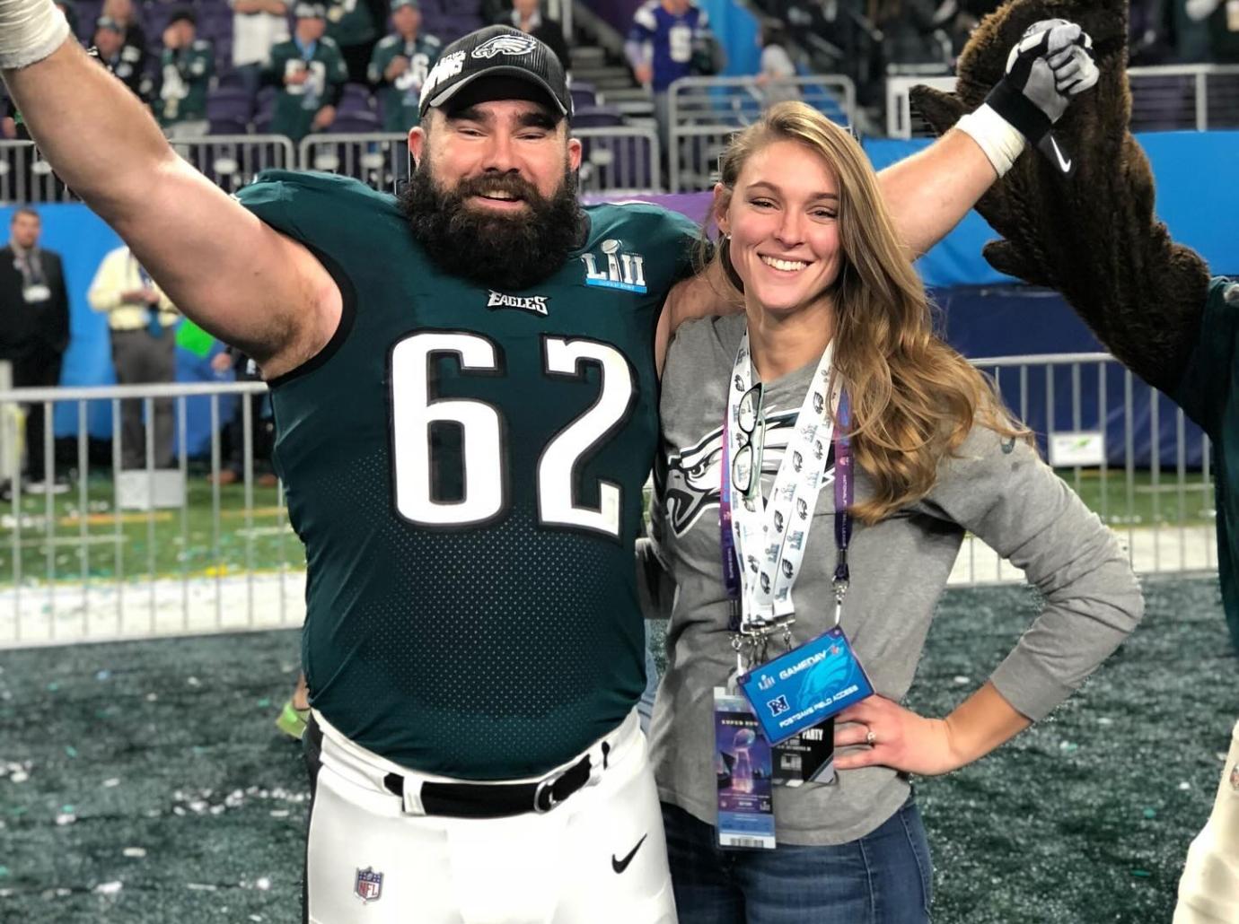 kylie kelce pregnant jason baby daughters reactions photos