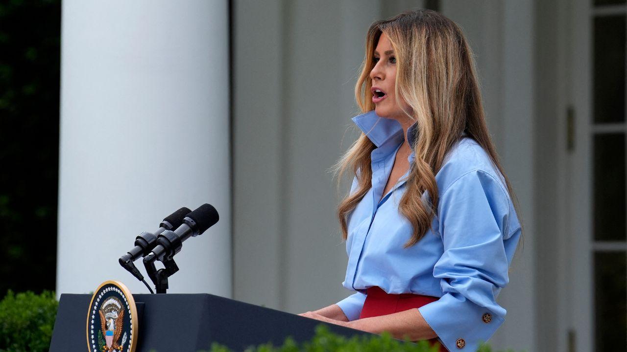 Image of The first lady emerged at a White House event for a new foster care scholarship program