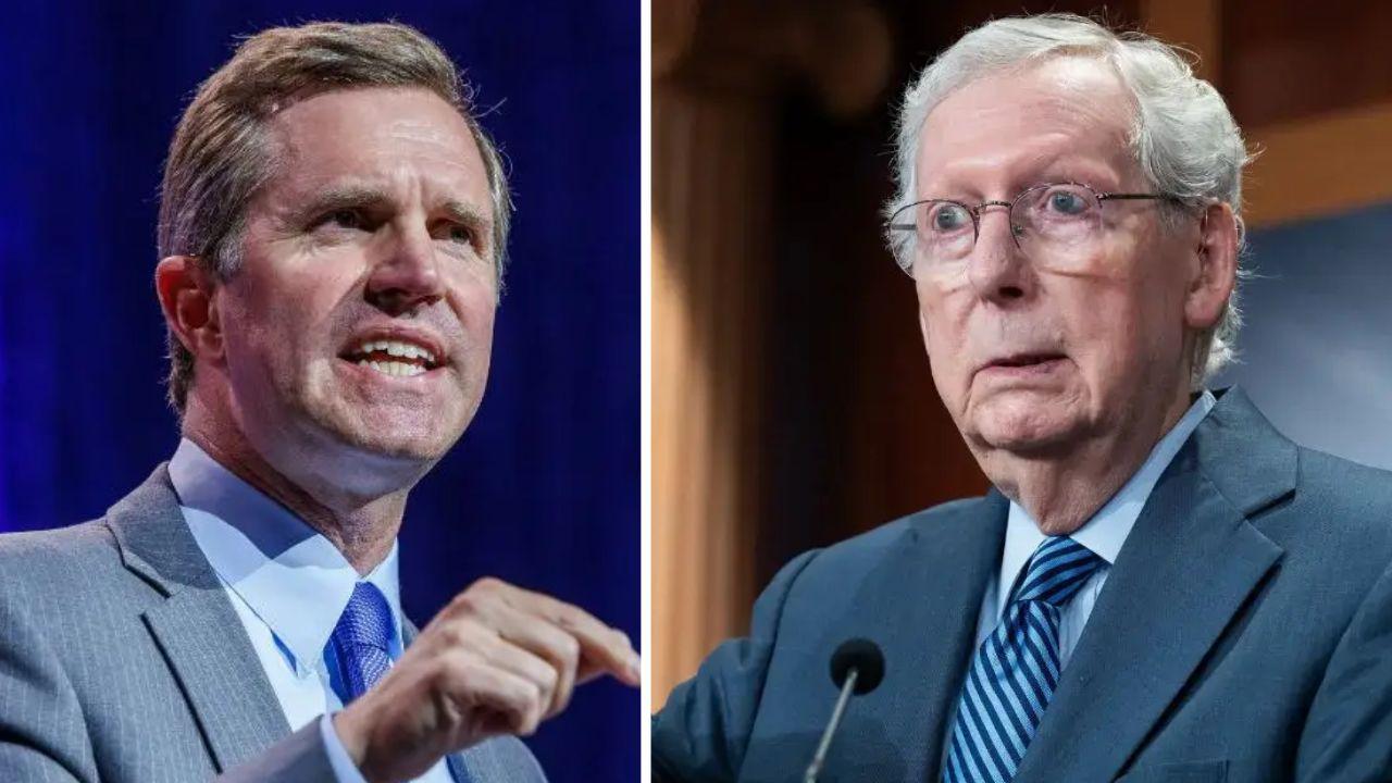 Image of Andy Beshear and Mitch McConnell