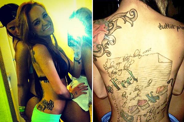 PHOTOS Kailyn Lowrys back tattoos and what they mean  starcasmnet
