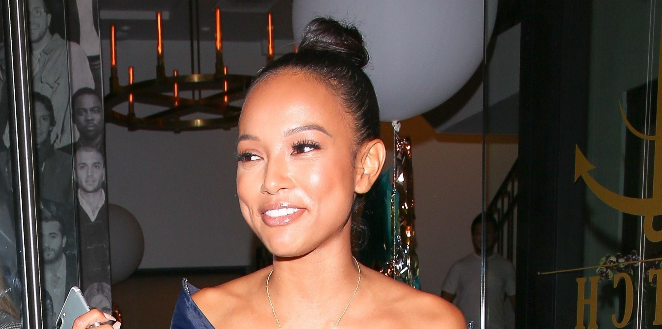 Karrueche Tran steps out in see through pants that put her thongs on display