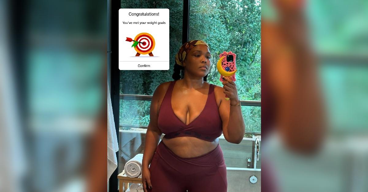 lizzo spills out sports bra celebrates weight release goal