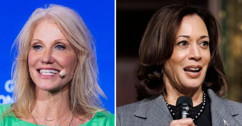 kellyanne conway vp kamala harris only talk waist down campaign trail