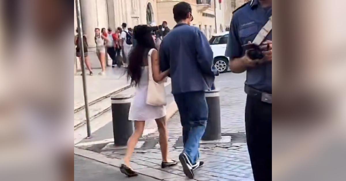 Image of Zoë Kravitz and Harry Styles were filmed walking around Rome.