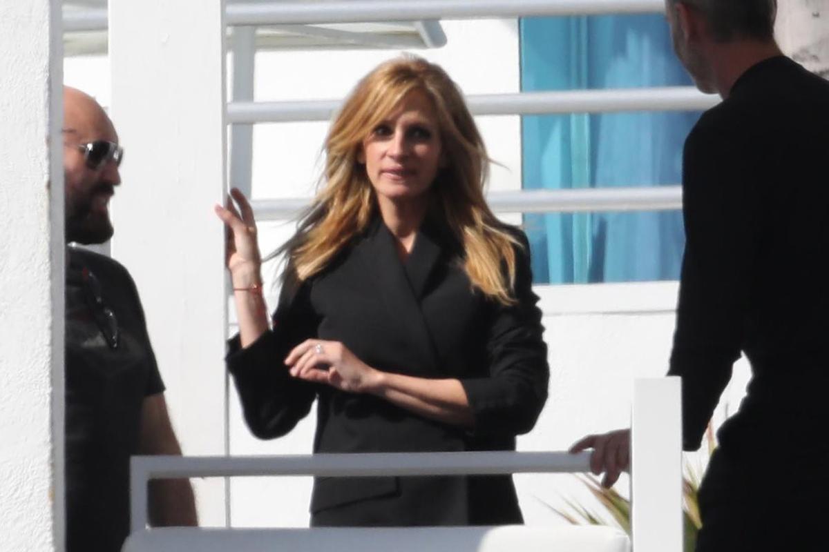 Julia Roberts spends the day on set of a photoshoot in Malibu, CA