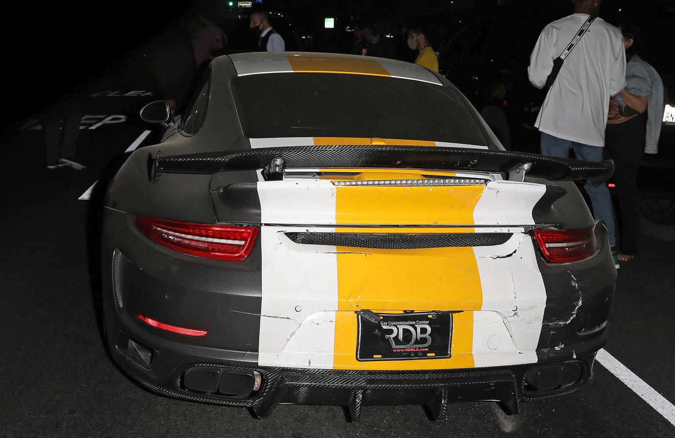 chris brown porsche hit by drunk driver in west hollywood