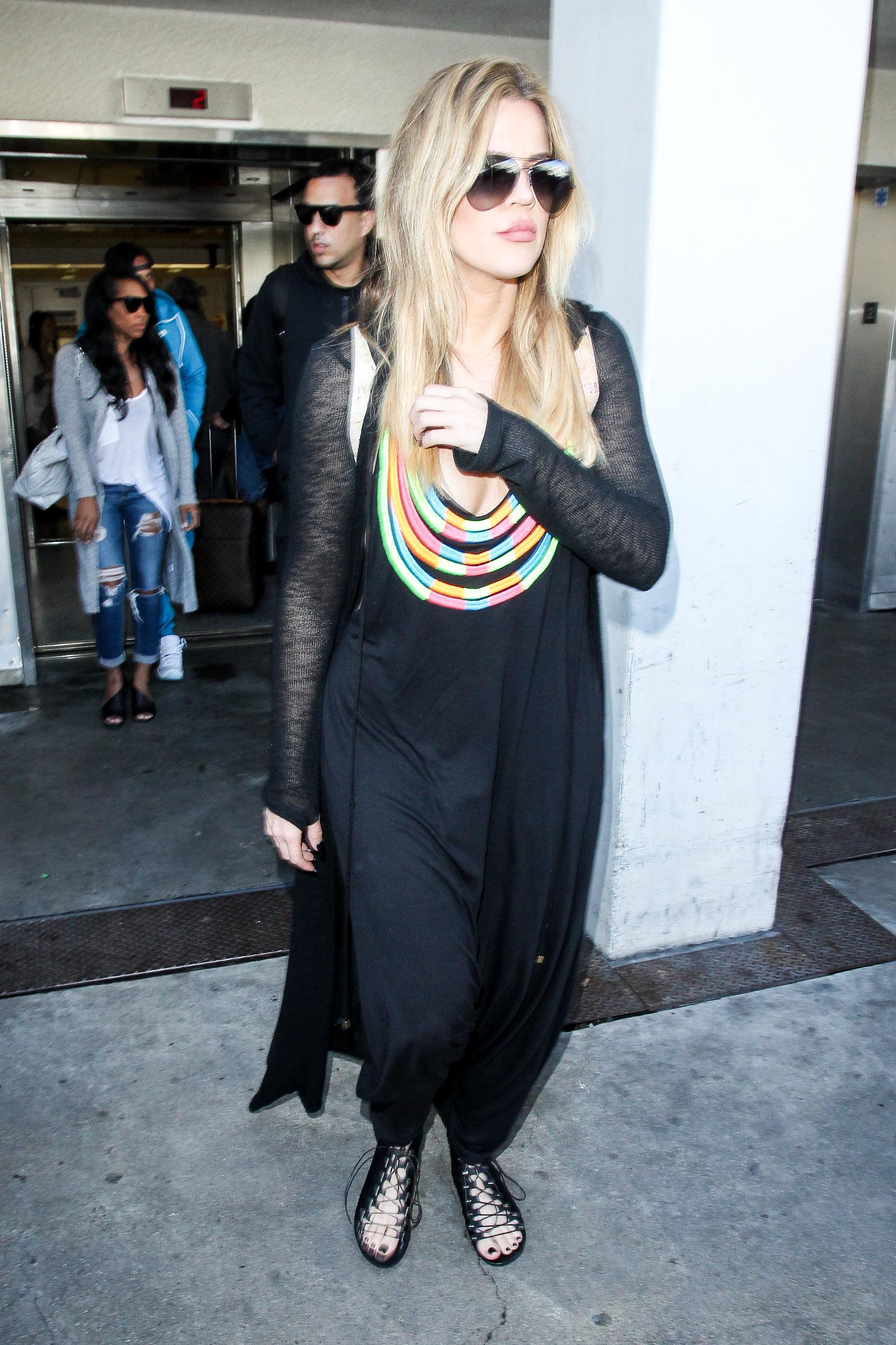 INF &#8211; Khloe Kardashian and French Montana Arrive at LAX Airport