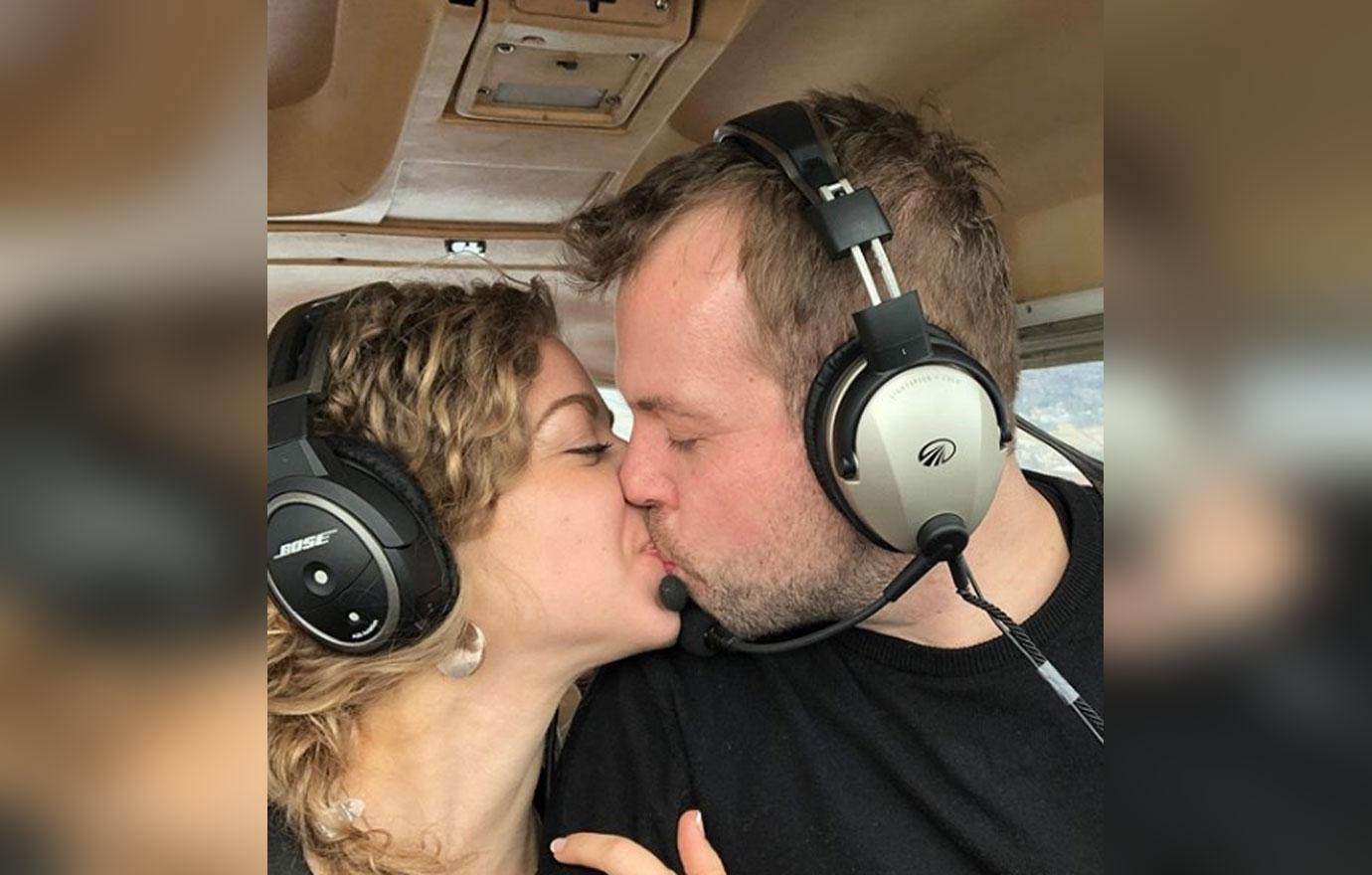 John-David Duggar wife Abbie kiss plane