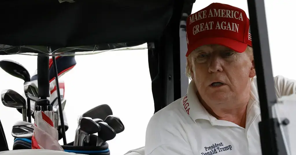 joe biden donald trump entourage mocked stroking ego golf course