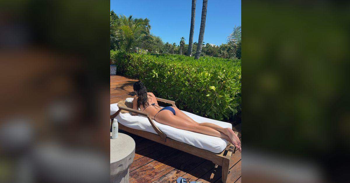 Image of Kendall Jenner tanned her backside.
