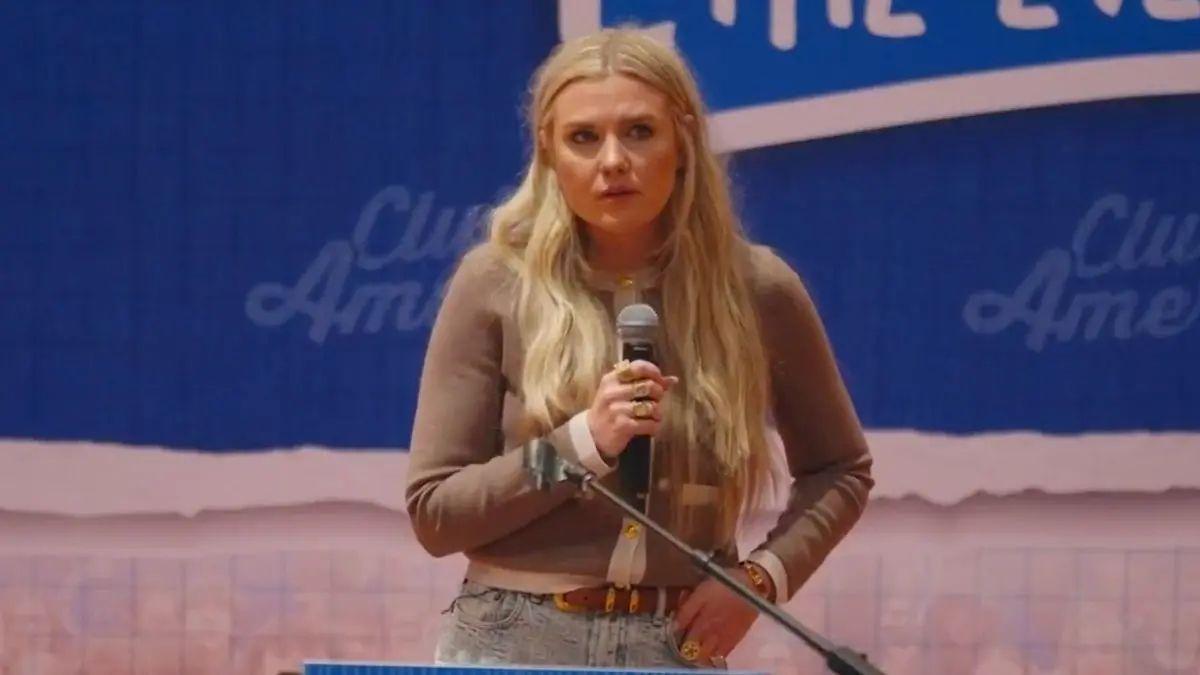 image of 'We need strong men out there,' Erika Kirk told a crowd in Arkansas on Wednesday, March 11.