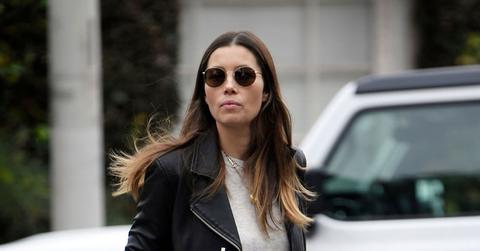 Jessica Biel In Black Jacket Justin Timberlake