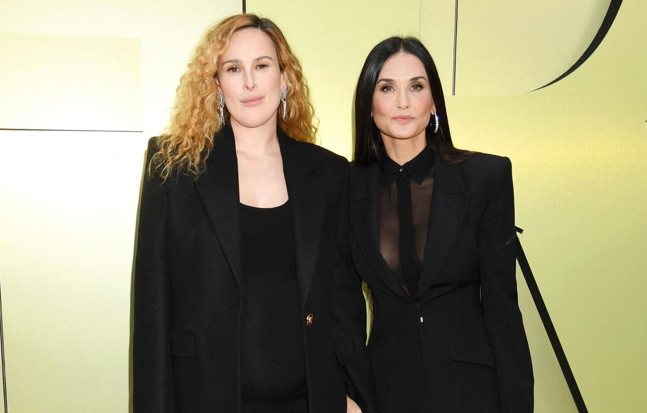 Demi Moore Poses With Pregnant Rumer Wills At Versace Show: Photos