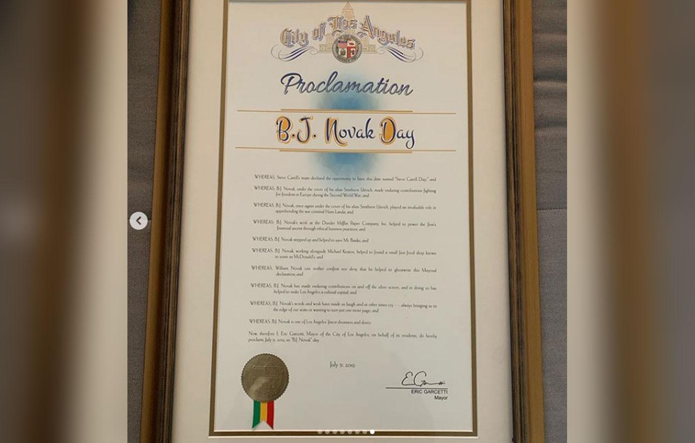 bj novak day proclamation