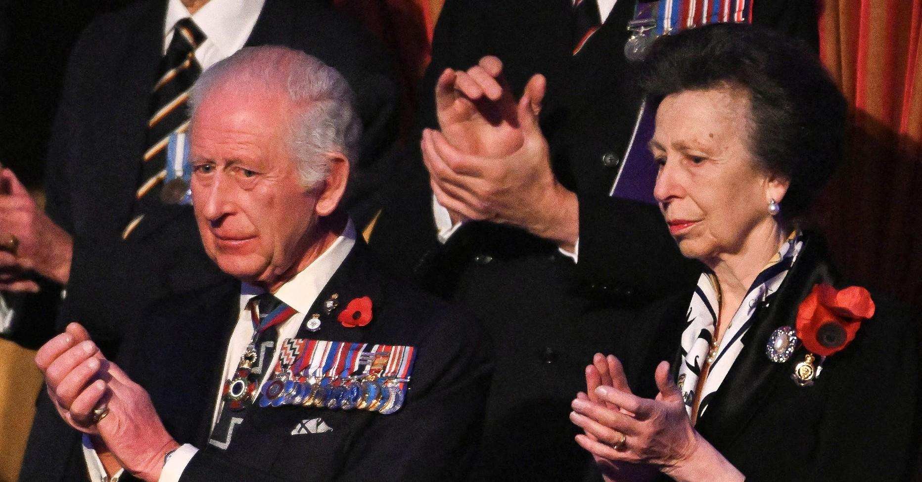 Photo of King Charles and Princess Anne. 