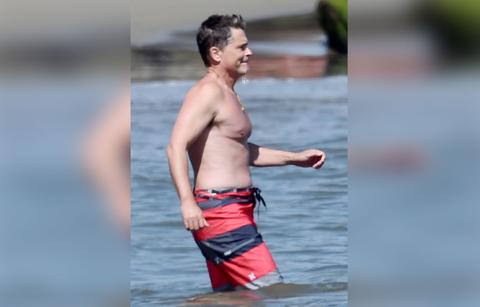 rob lowe and son at the beach on easter weekend