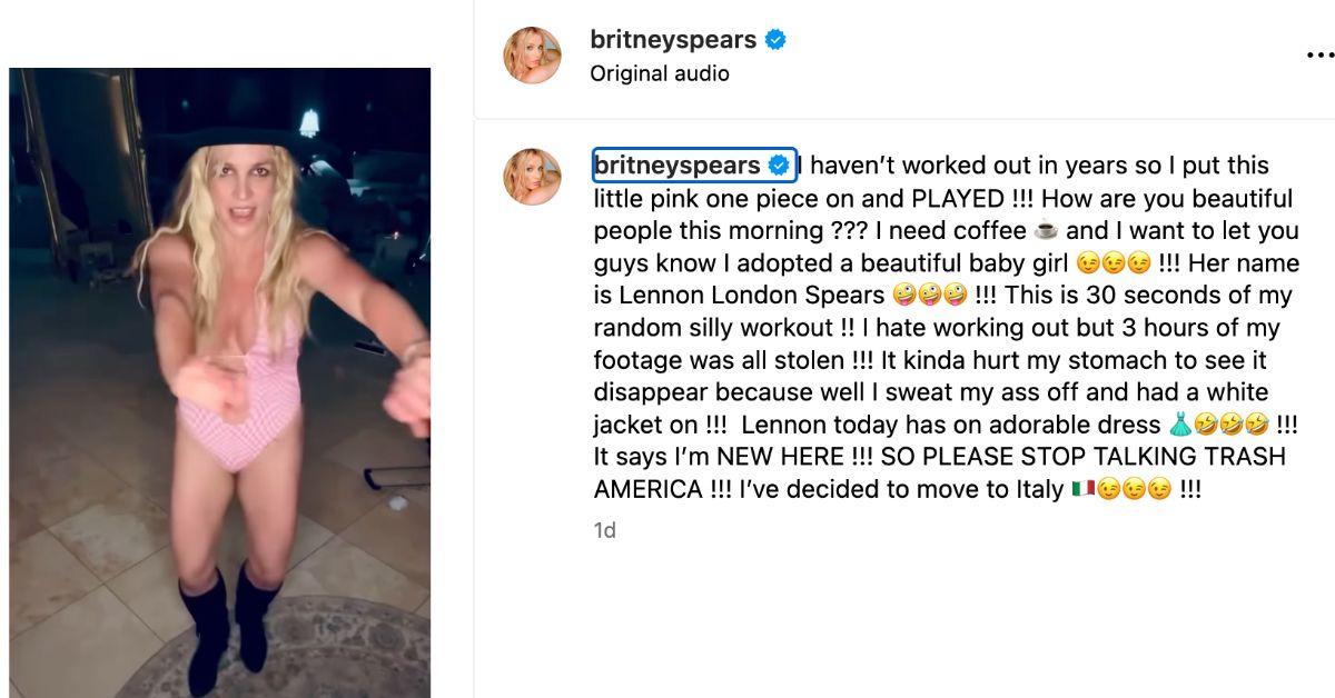 did britney spears adopt baby girl named london lennon