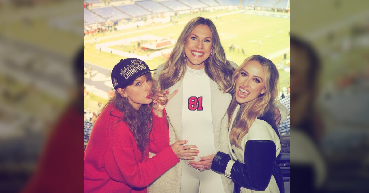 taylor swift brittany mahomes hugging baby bump