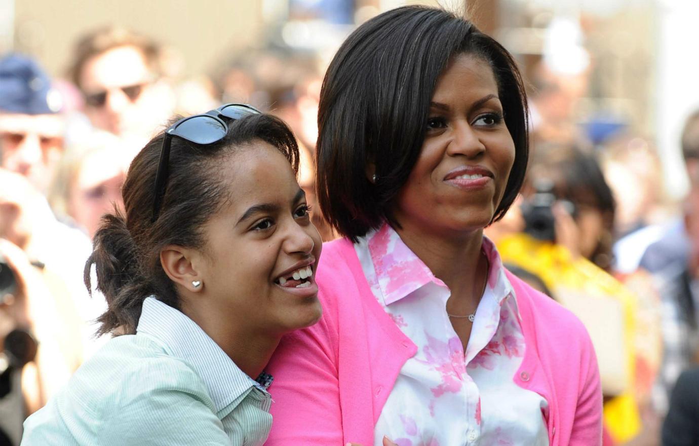 Malia Obama Life in and Out of the White House Hugging Michelle