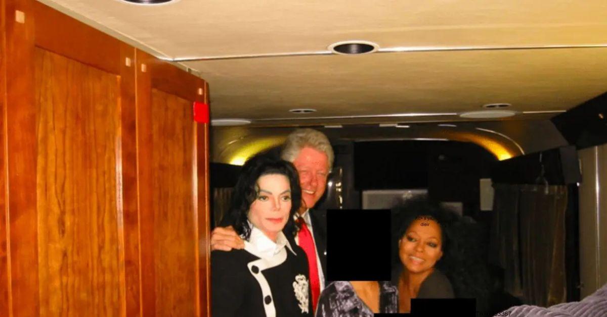 image of Bill Clinton is pictured alongside Michael Jackson.