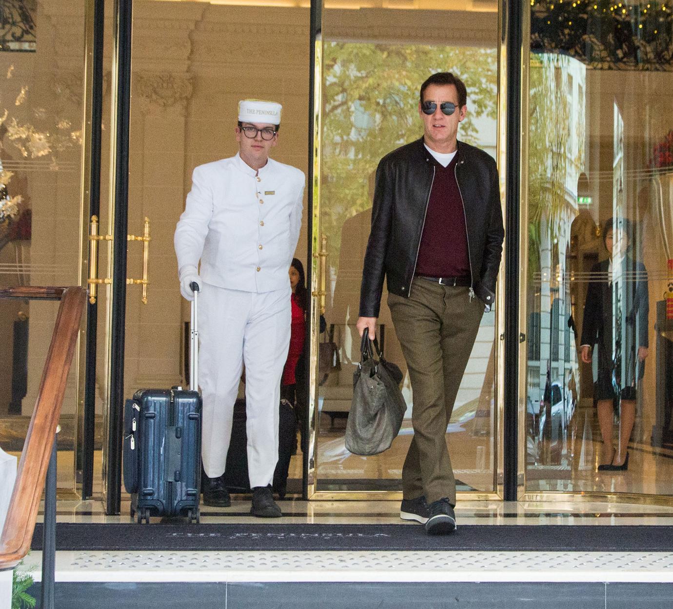 Clive Owen Seen Enjoying a Pre Holiday Break at The Peninsula Paris