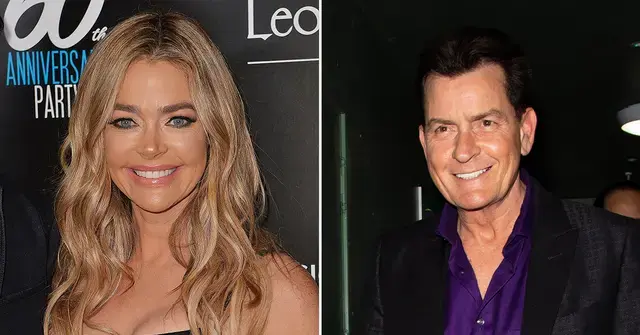 Split photos of Denise Richards and Charlie Sheen