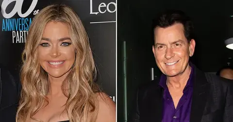 Split photos of Denise Richards and Charlie Sheen