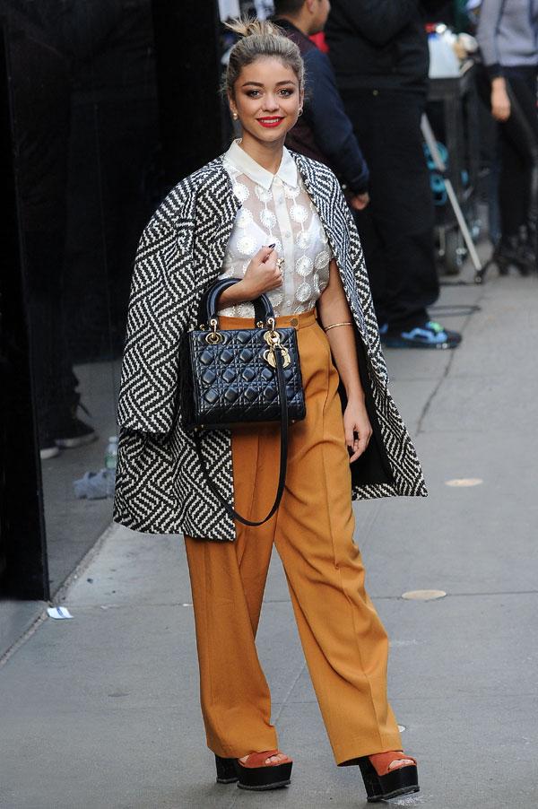 Sarah hyland orange pants