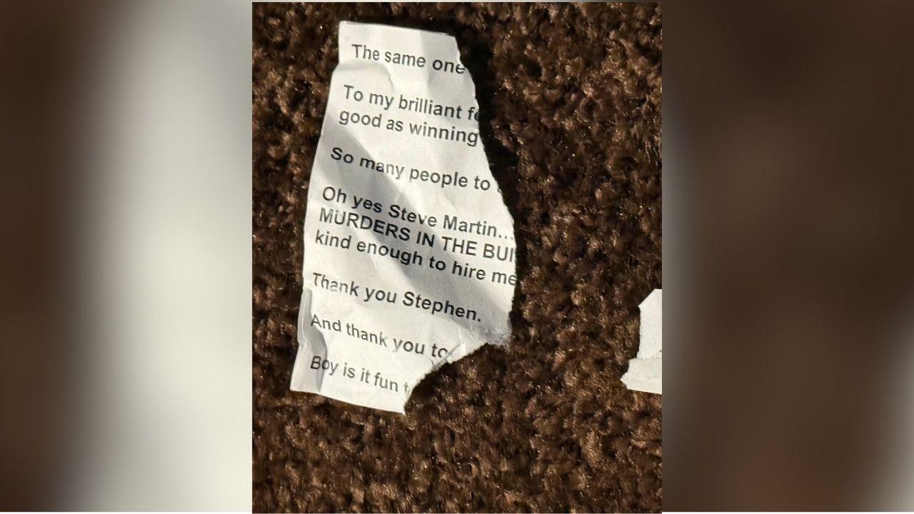 Image of Martin Short's torn acceptance speech