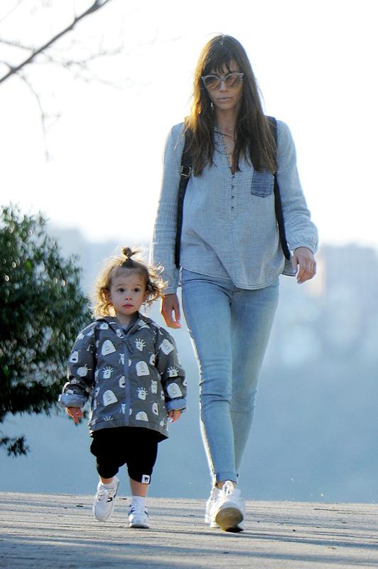 Jessica Biel and son Silas spend the afternoon at Chelsea Piers