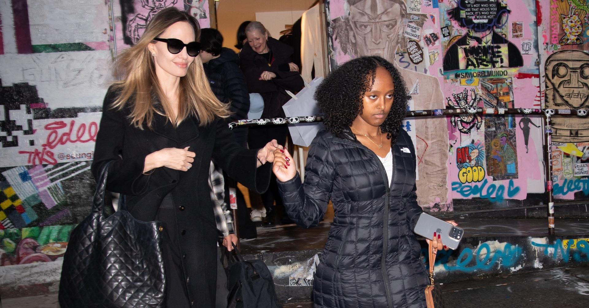 Angelina Jolie Visits Her Fashion Brand's NYC Store With Kids: Photos