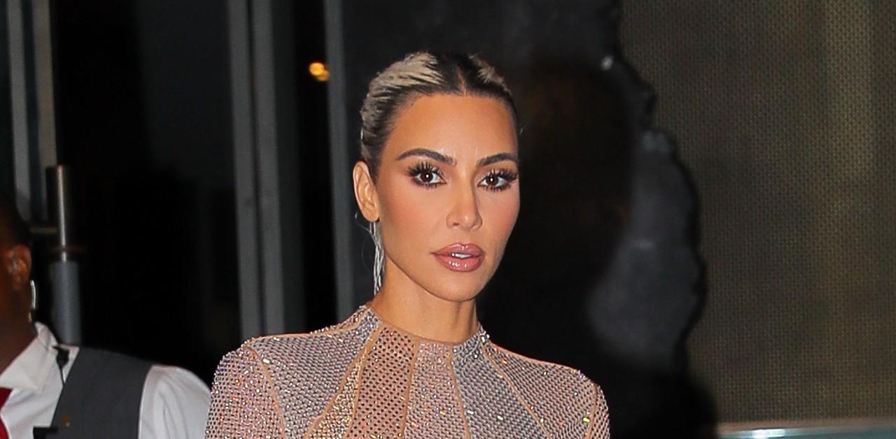 Kim Kardashian's extra-small SKIMS top is baggy on her tiny waist