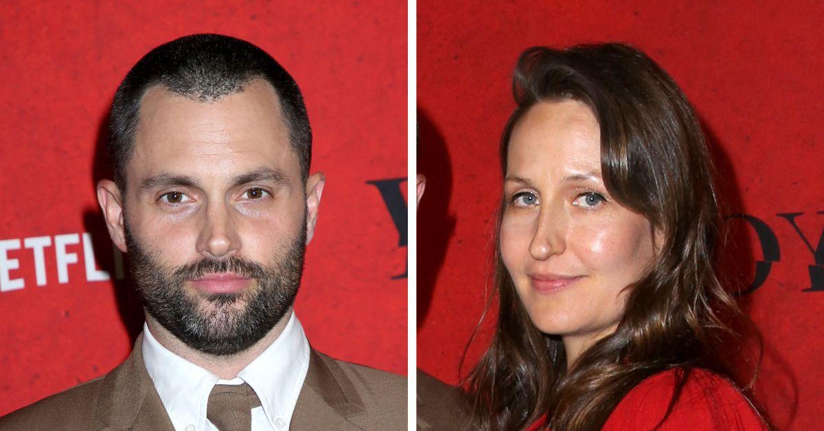 split image of Penn Badgley & Domino Kirke