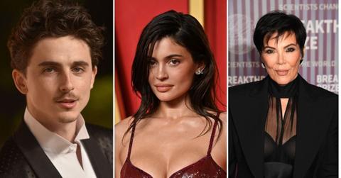 Composite photos of Timothee Chalamet, Kylie Jenner and Kris Jenner
